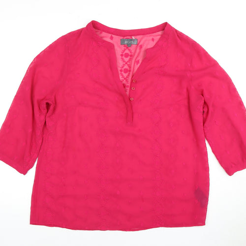 Marks & Spencer Women's Pink Blouse, Size 16, 3/4 Sleeve