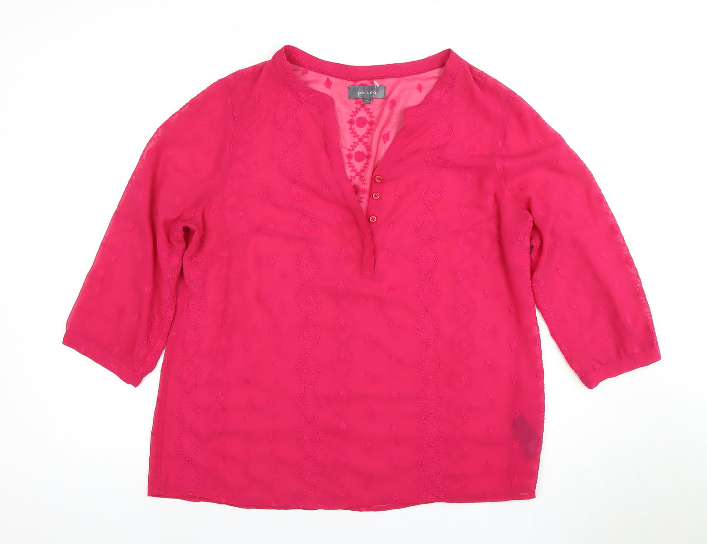 Marks & Spencer Women's Pink Blouse, Size 16, 3/4 Sleeve