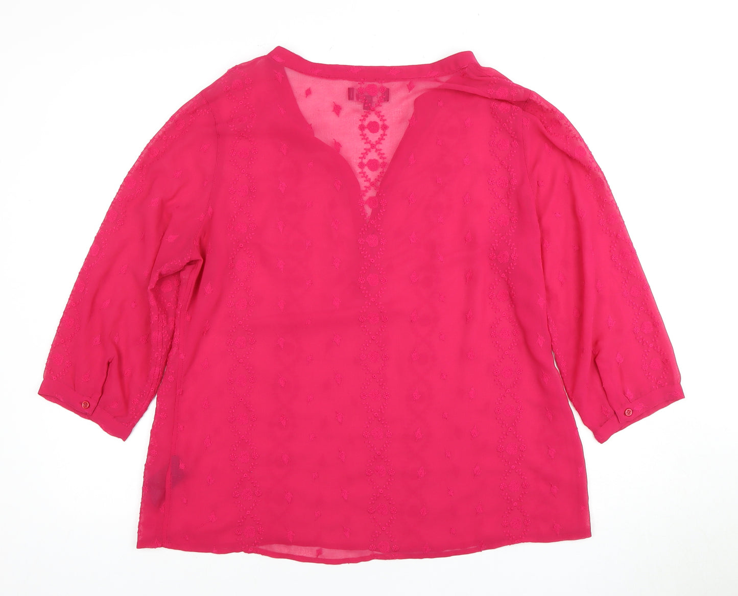 Marks & Spencer Women's Pink Blouse, Size 16, 3/4 Sleeve
