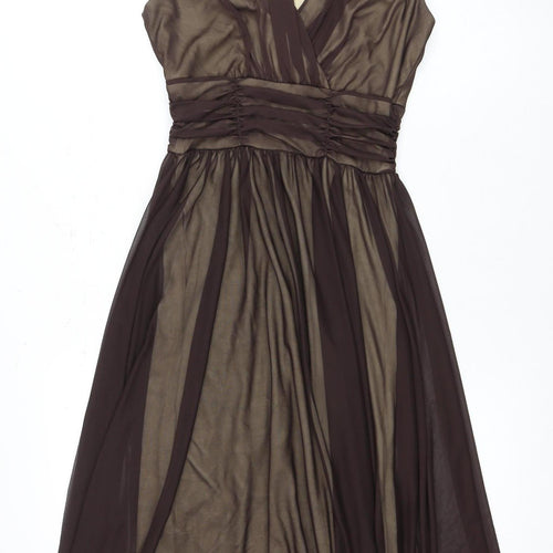 Connected Apparel Brown Dress Women Size 6