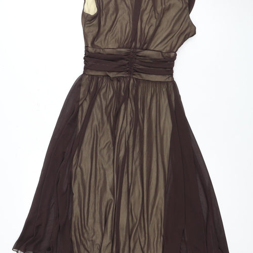 Connected Apparel Brown Dress Women Size 6
