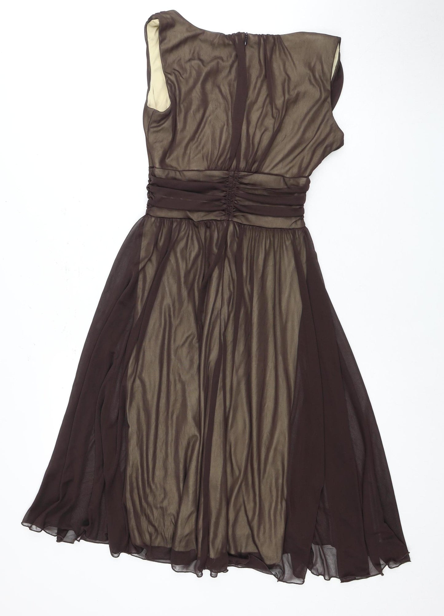 Connected Apparel Brown Dress Women Size 6