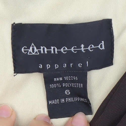 Connected Apparel Brown Dress Women Size 6