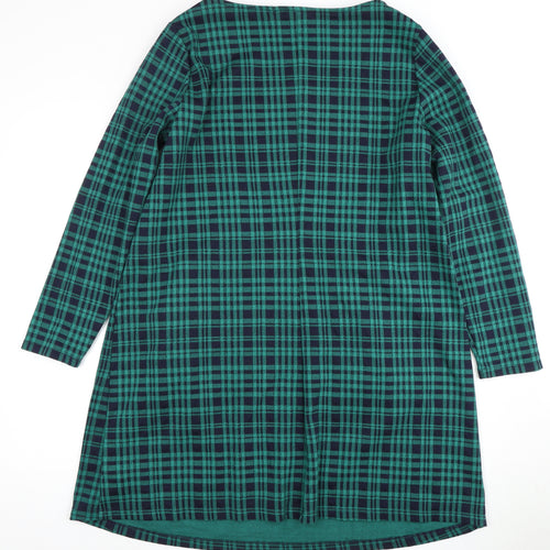 Women's XL Green Check Long Sleeve Dress
