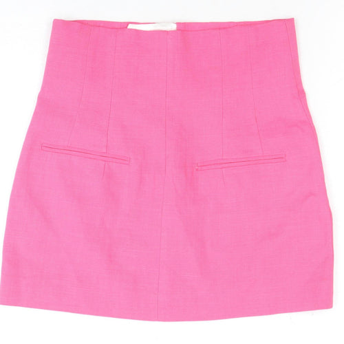 Zara Women's Pink Skirt, Size 4, Elegant