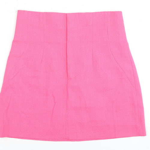 Zara Women's Pink Skirt, Size 4, Elegant