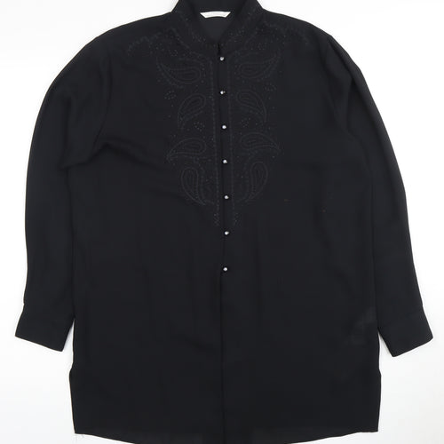 Marks and Spencer Women's Black Button-Up Size 14