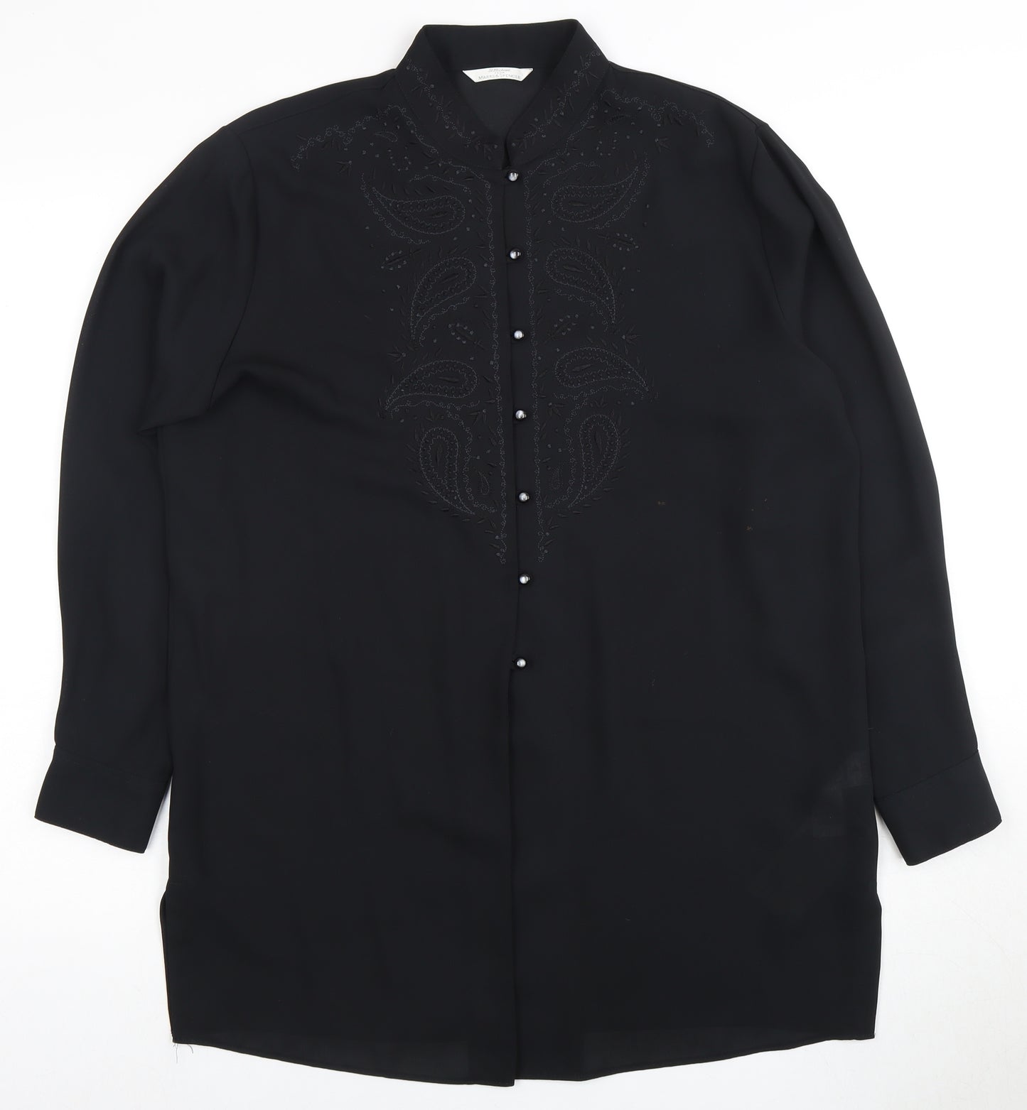 Marks and Spencer Women's Black Button-Up Size 14