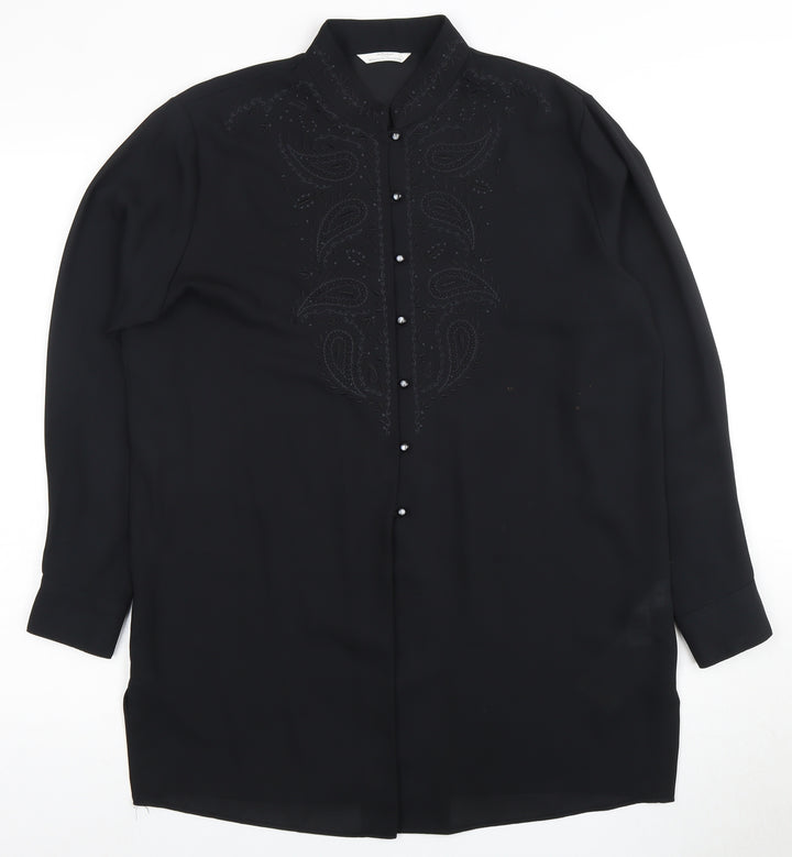 Marks and Spencer Women's Black Button-Up Size 14