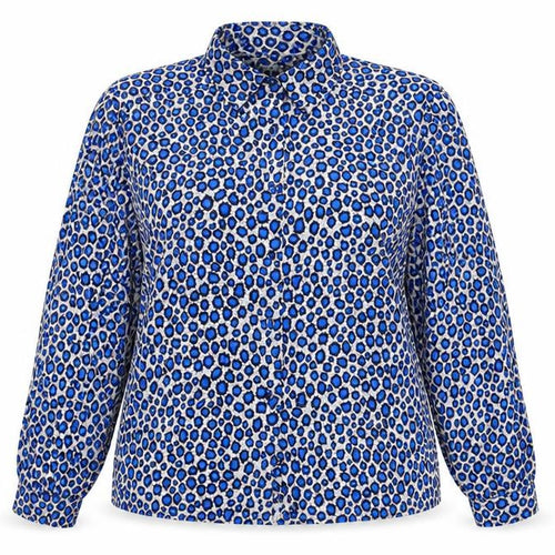 Eastex Women's Blue Animal Print Blouse UK 14
