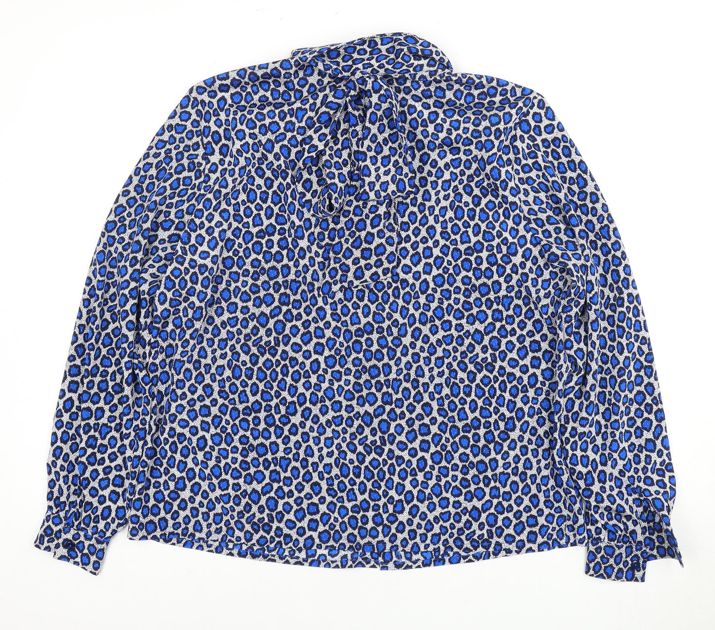 Eastex Women's Blue Animal Print Blouse UK 14