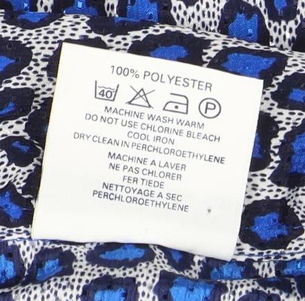 Eastex Women's Blue Animal Print Blouse UK 14