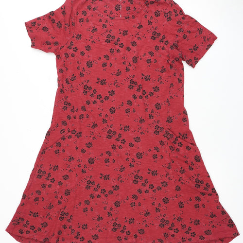 Fat Face Women's Red Floral Dress Size 10
