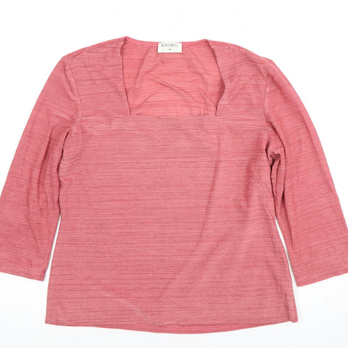 Kaliko Women's Pink Top, Size 14, Square Neck Design