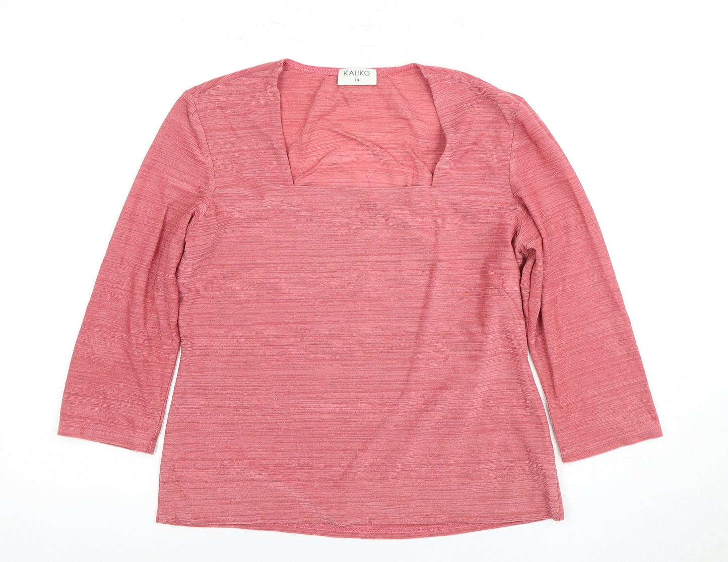 Kaliko Women's Pink Top, Size 14, Square Neck Design