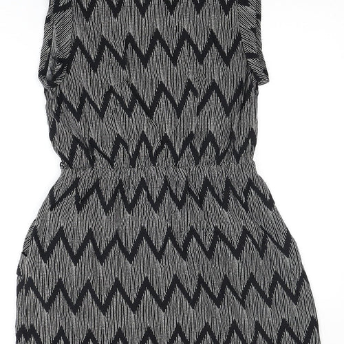 Louche Women's Black Chevron Wrap Dress Size 16