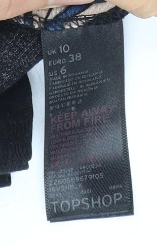 Topshop Women's Black Floral Jumpsuit, Size 10, Long Sleeve