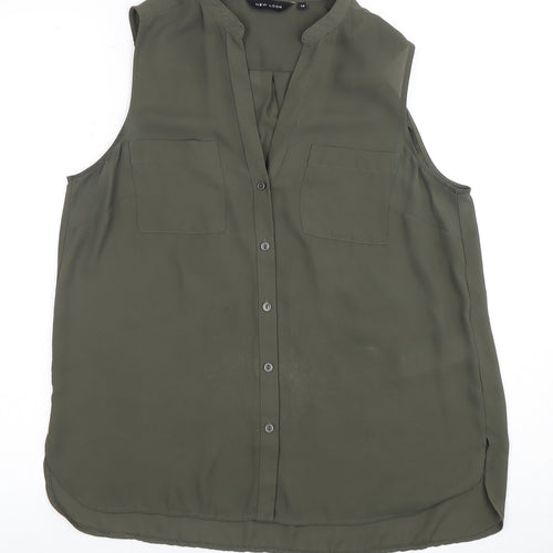 New Look Women's Green Button-Up Top, Size 12