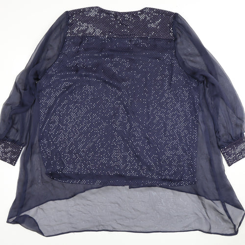 Kaliko Women's Blue Sequin Blouse, Size 16