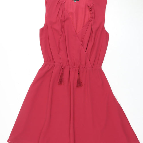 Warehouse Women's Red A-Line Midi Dress, Size 12