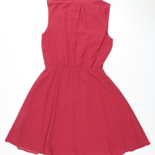 Warehouse Women's Red A-Line Midi Dress, Size 12