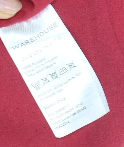 Warehouse Women's Red A-Line Midi Dress, Size 12