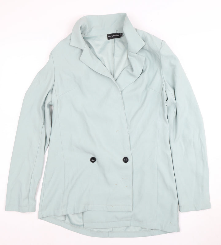 PrettyLittleThing Women's Blue Blazer, UK 8, Collared Casual