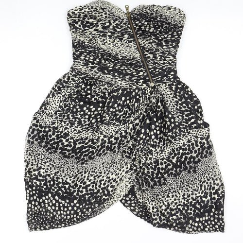 Whistles Women’s Black Animal Print Strapless Dress