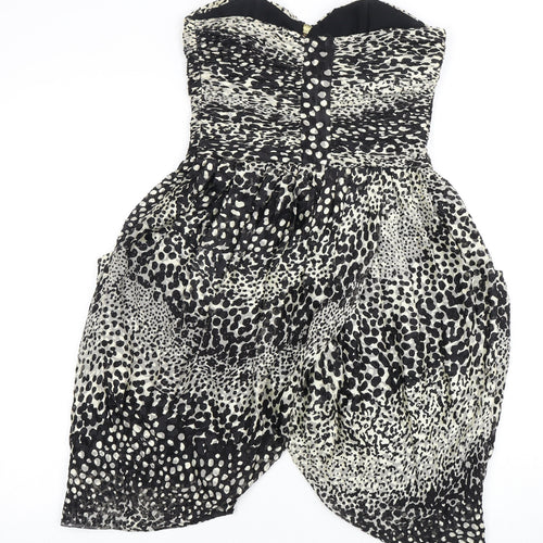 Whistles Women’s Black Animal Print Strapless Dress