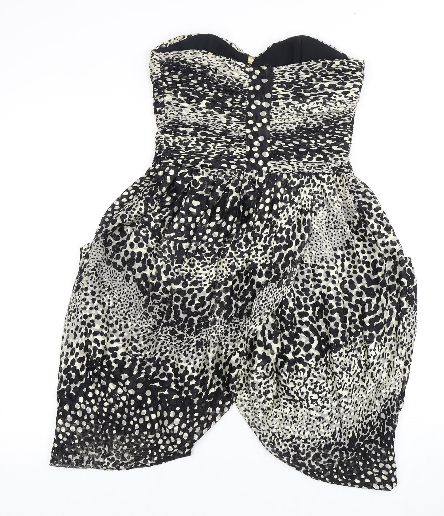 Whistles Women’s Black Animal Print Strapless Dress