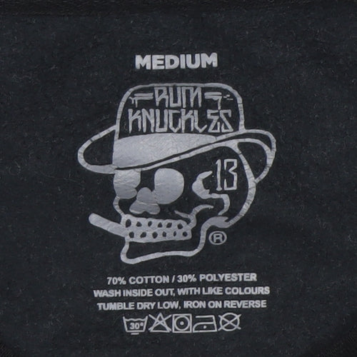 Rum Knuckles Men's Black Medium Graphic Pullover Sweatshirt