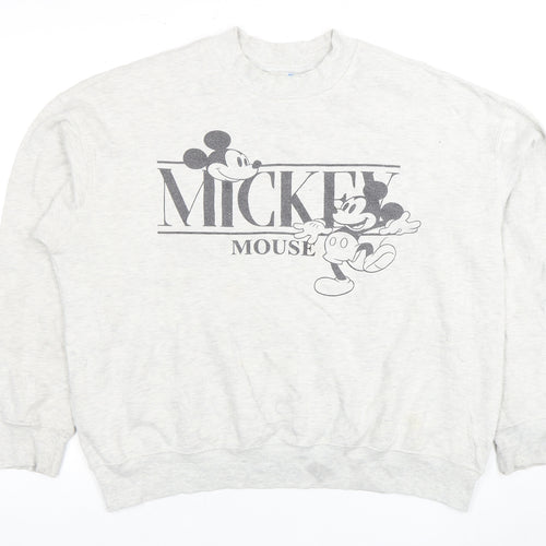 Disney Mickey Mouse Unisex Grey Pullover Sweatshirt XL