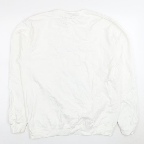 Just Hoods Unisex White Christmas Sweatshirt L