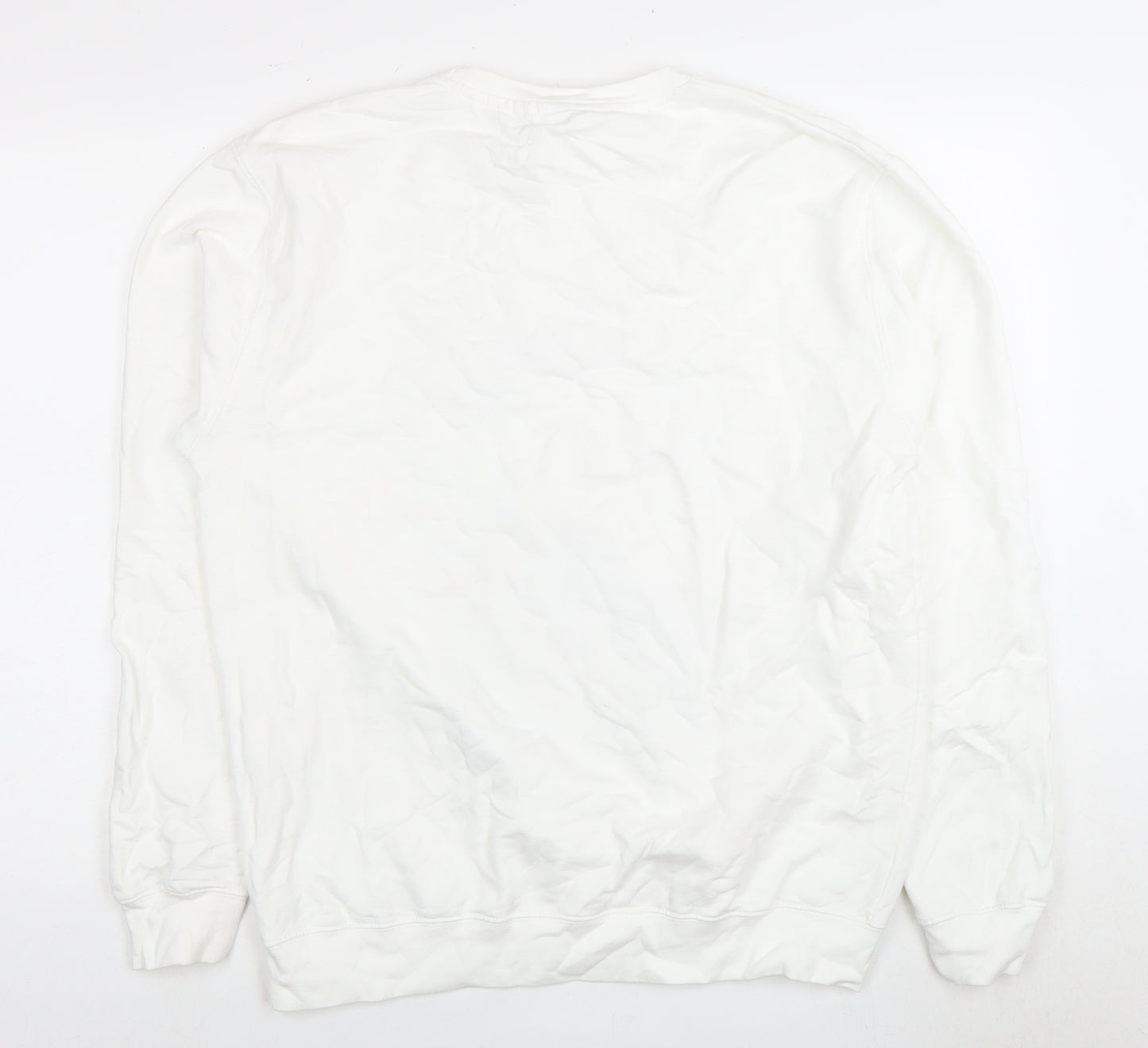 Just Hoods Unisex White Christmas Sweatshirt L