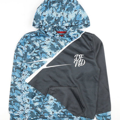 DFND Boys Blue Camouflage Hoodie, Ages 11-12, New With Tags