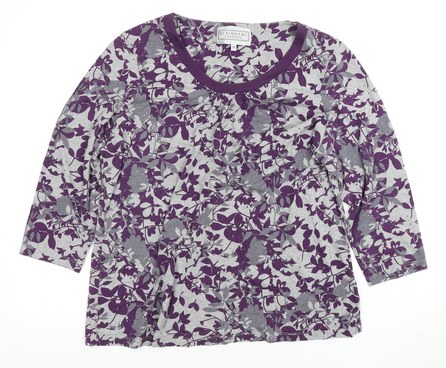 Debenhams Women's Multicoloured Floral 3/4 Sleeve T-Shirt