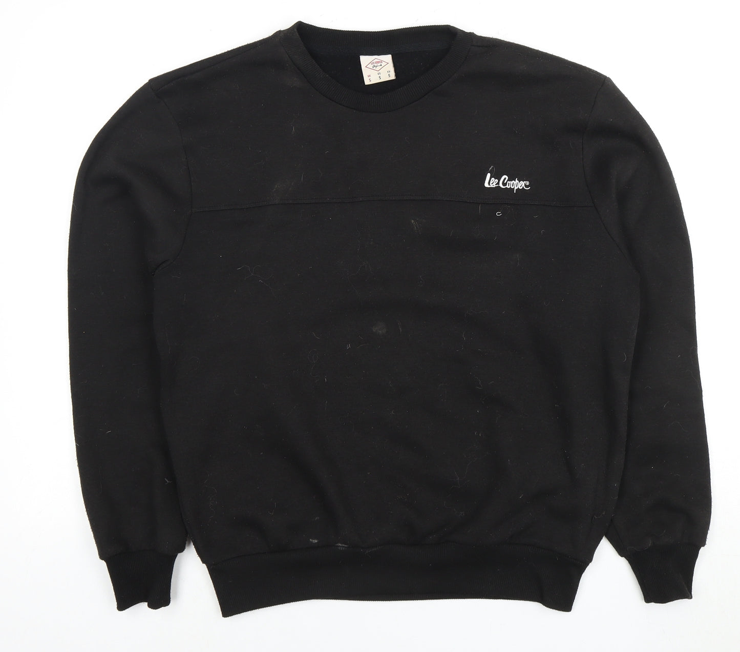Lee Cooper Men's Black Crew Neck Logo Sweatshirt S