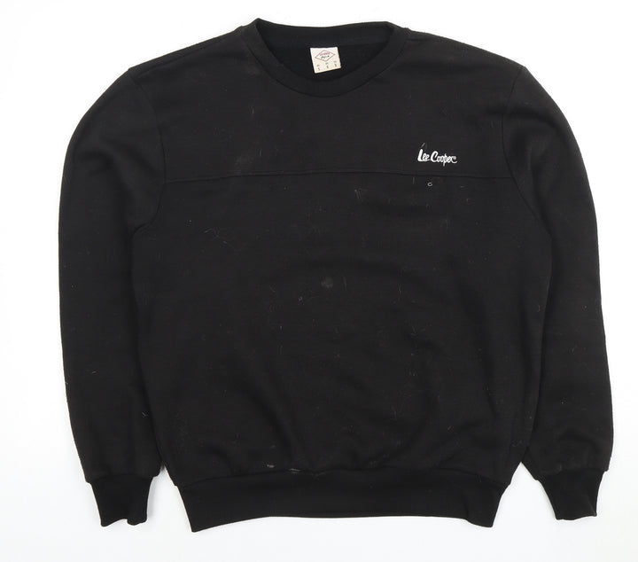 Lee Cooper Men's Black Crew Neck Logo Sweatshirt S