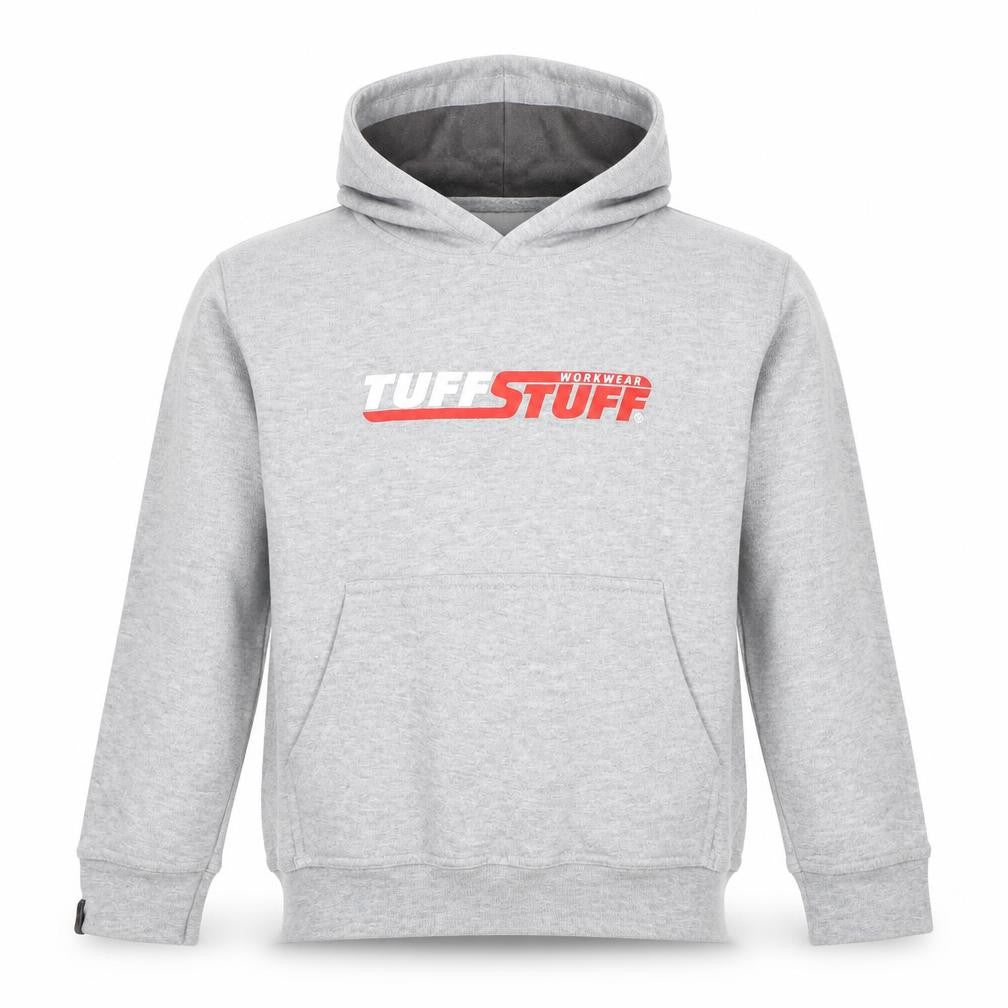 Front view of Tuff Stuff boys’ grey pullover hoodie age 9-10