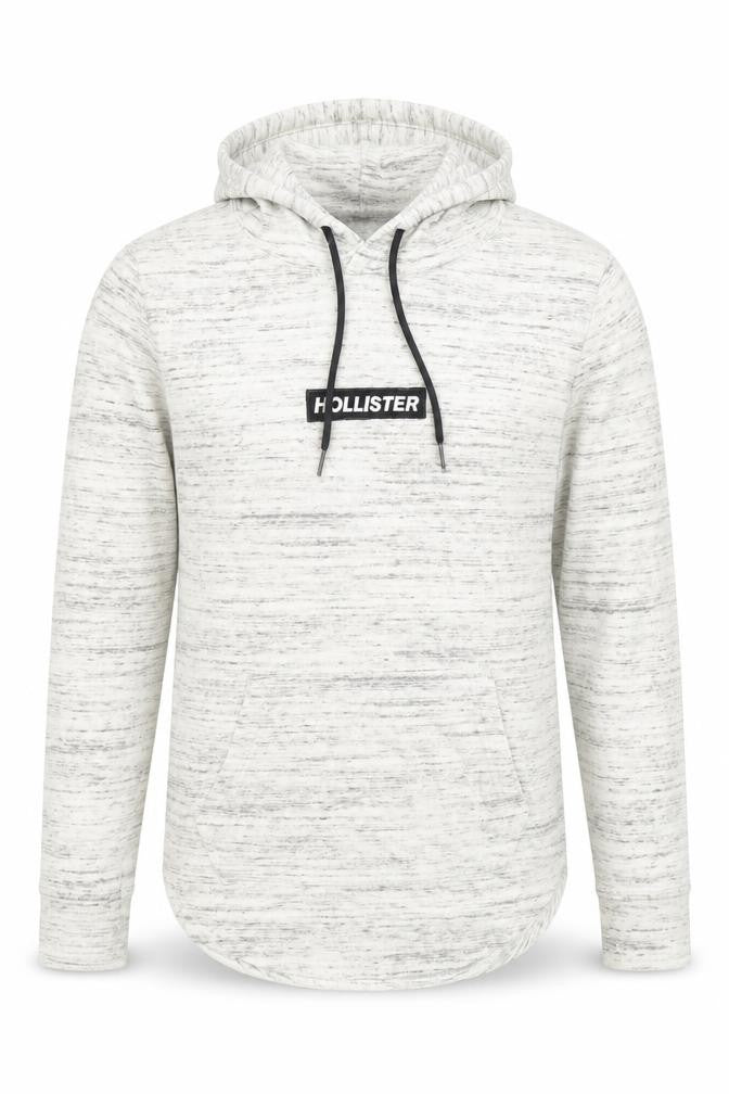 Front view of Hollister Men's Grey XS Pullover Hoodie