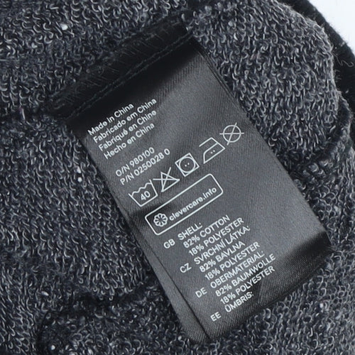 H&M Women's Black High Neck Sweatshirt, Size 12