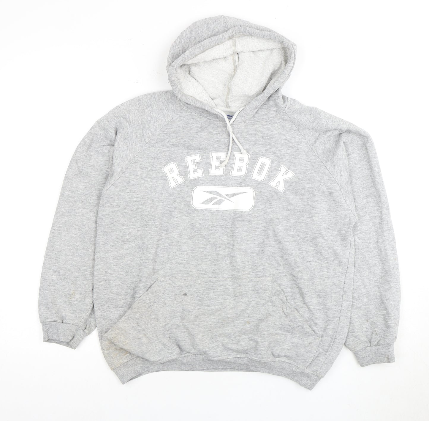 Reebok Grey Unisex Hoodie, Large, Pullover Style
