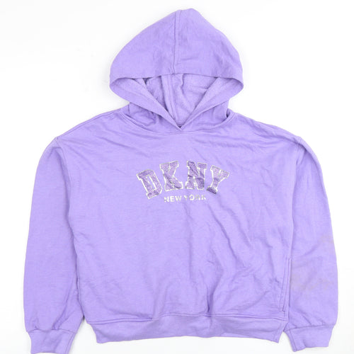 DKNY Girls Purple Logo Hoodie XL