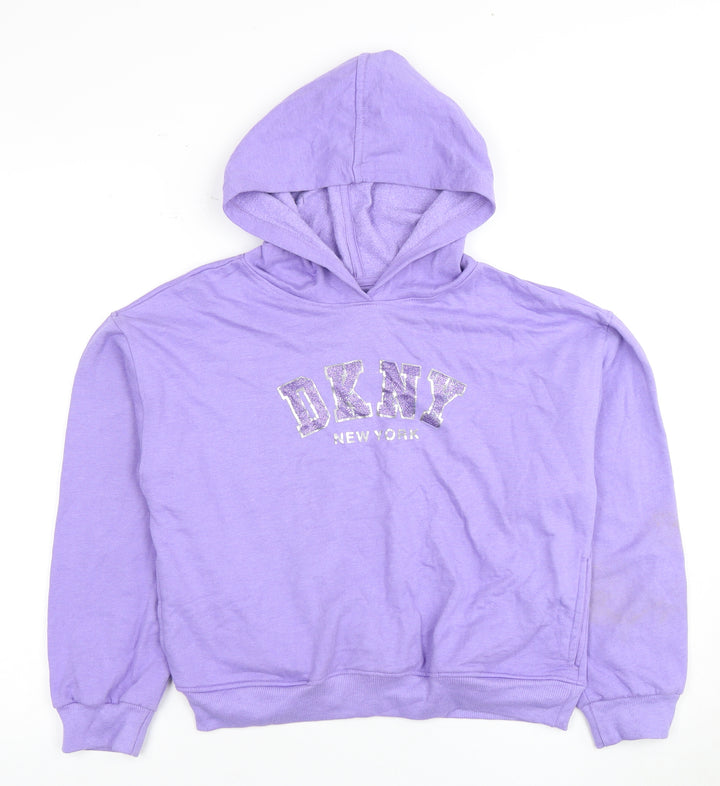 DKNY Girls Purple Logo Hoodie XL