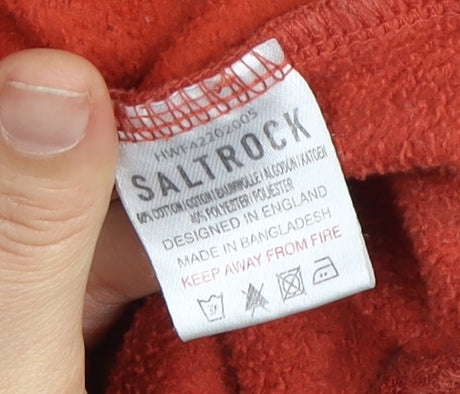 Saltrock Boys Red Pullover Hoodie 9-10 Years - Embroidered Logo