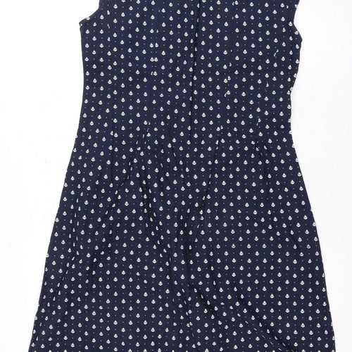 Alice Collins Women Blue Cotton Shift Dress Size 10