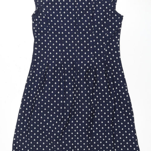 Alice Collins Women Blue Cotton Shift Dress Size 10