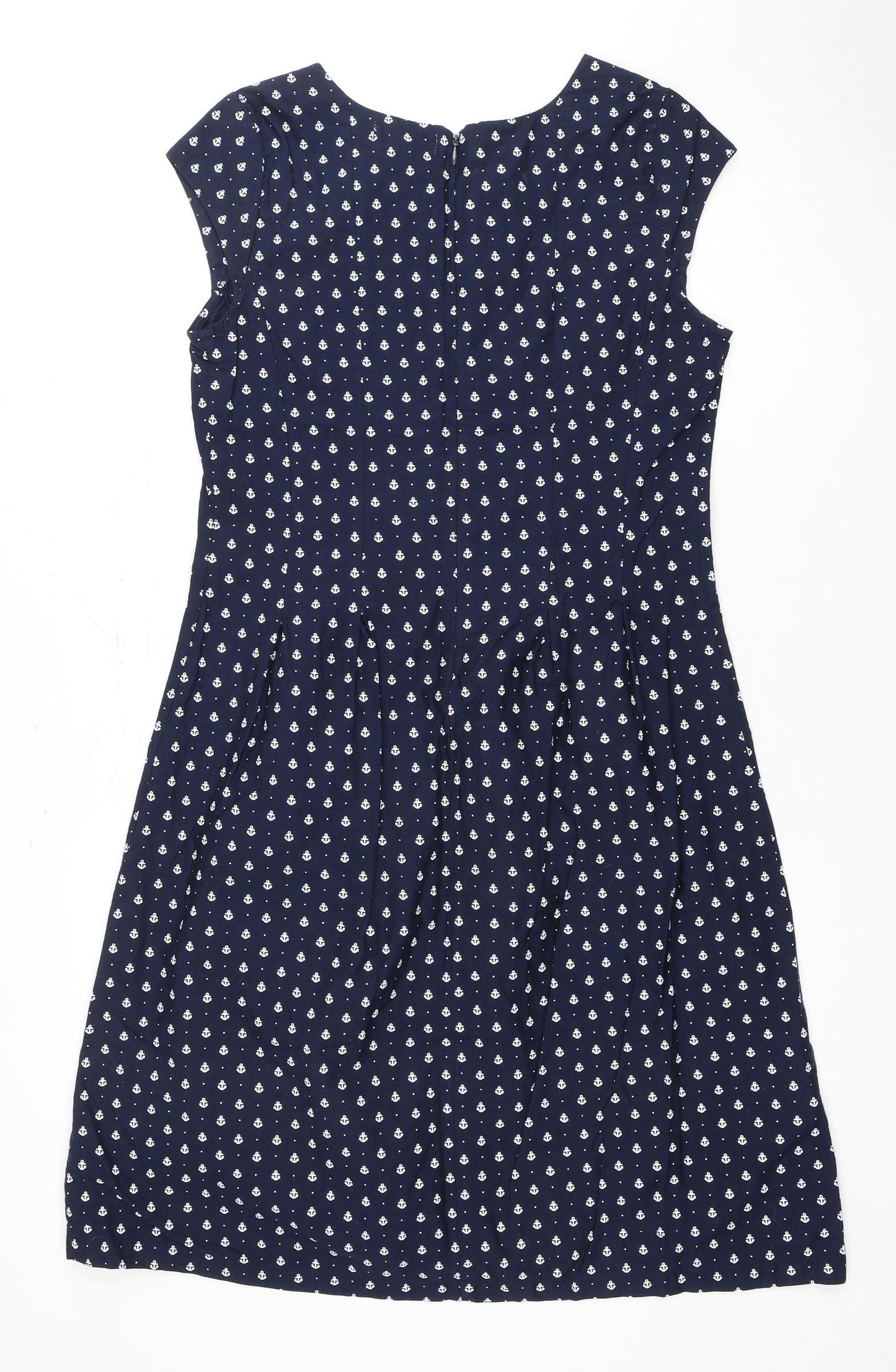 Alice Collins Women Blue Cotton Shift Dress Size 10