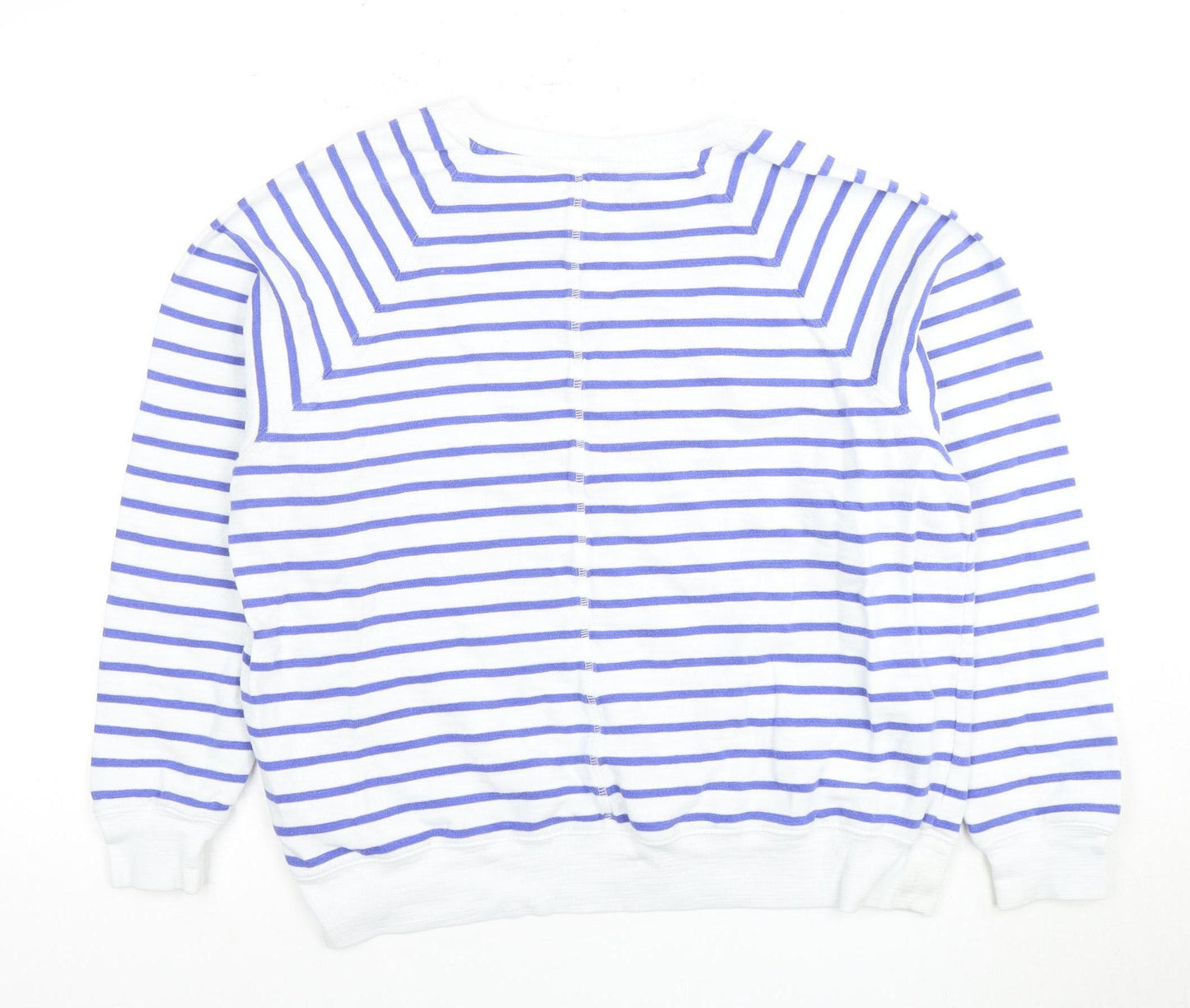 Marks and Spencer Women's White Striped Pullover Sweatshirt