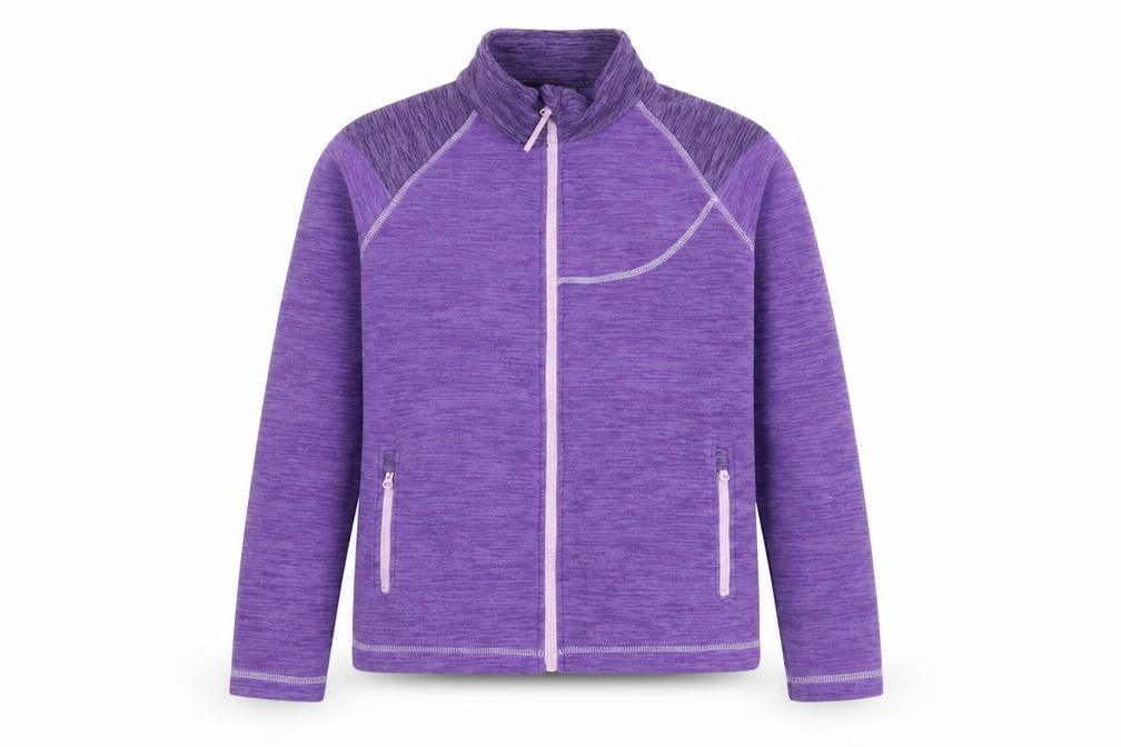 Front view of Mountain Warehouse girls’ purple basic jacket - 11-12 years